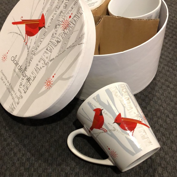 Clair de lune Other - Clair de lune Ambiance Red Cardinal Set of 4 Coffee Mug